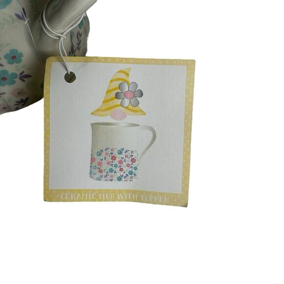 Carrot Patch Cottage Ceramic Floral Mug with Gnome Lid- New - Picture 5 of 16